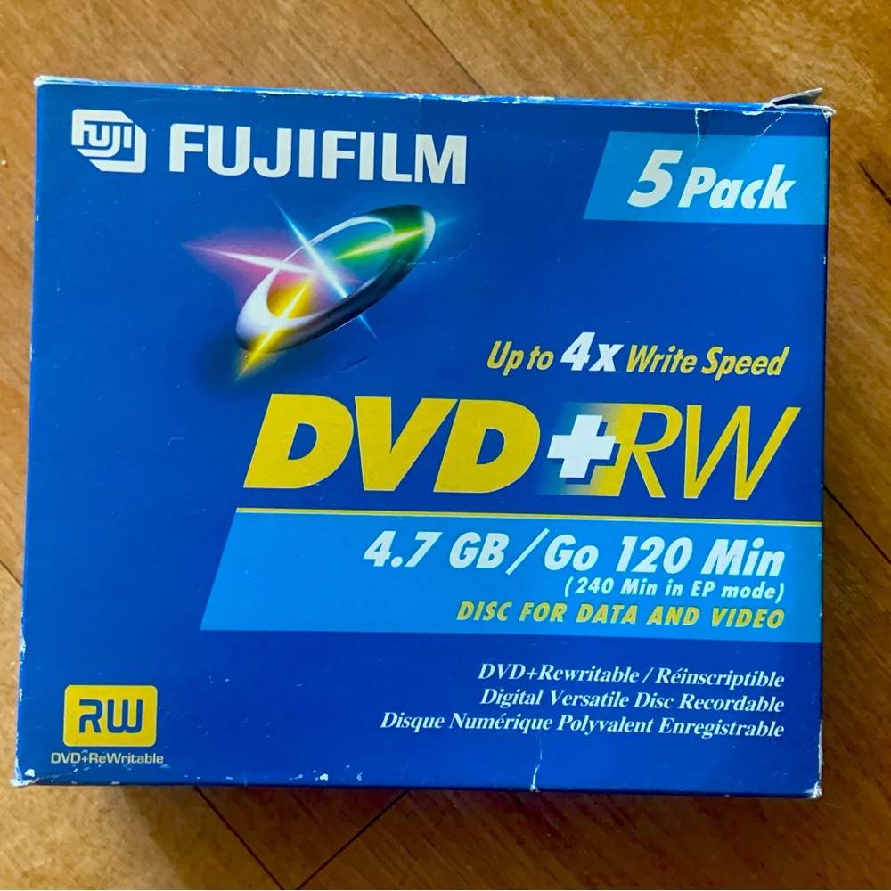 New Fuji-Film 5 DVD + RW Great for Copying.